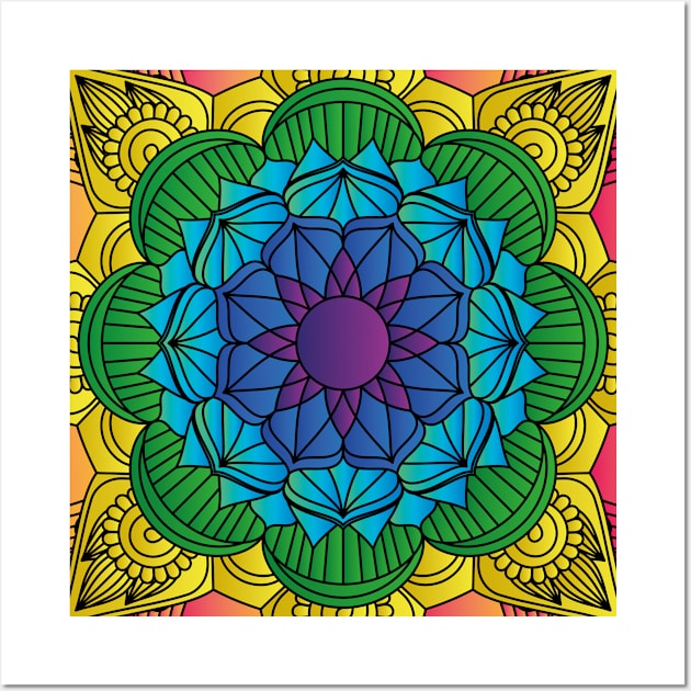 Rainbow Mandala Wall Art by SVGdreamcollection